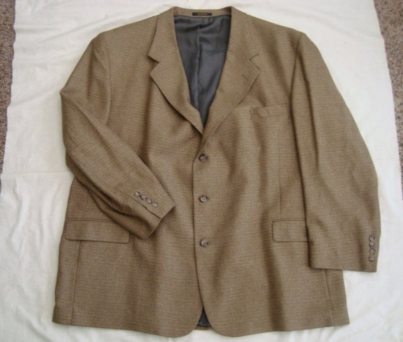 Vintage Mens ROUNDTREE /& YORKE Golden Brown Semi-Tweed Sport Coat Size 52L Like New Condition