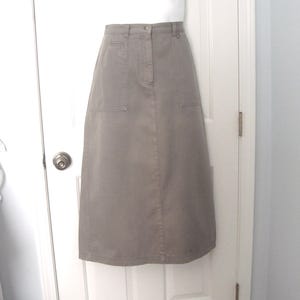 Vintage Women&#39;s WHITE STAG Cotton Twill Moss Green Maxi Skirt Sz 8 Waist 30&quot; Length 35&quot; - Like New Condition