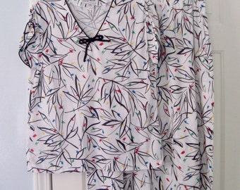 Completo vintage anni '80 da donna EASY WEAR by BRADLEY, composto da abito o gonna e top in maglia, taglia L - Nuovo, rimanenza di magazzino.