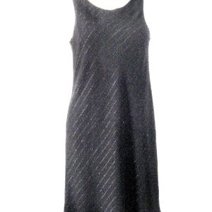 Vintage Women's NORTON McNAUGHTON Fully Lined, Sleeveless, Black w Silver Chiffon Dress Size 10 - Looks Like Never Worn