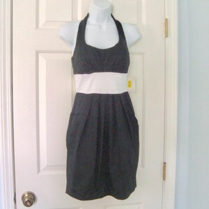 b darlin dresses black and white B Darlin Black and White Halter Fit and Flare Dress