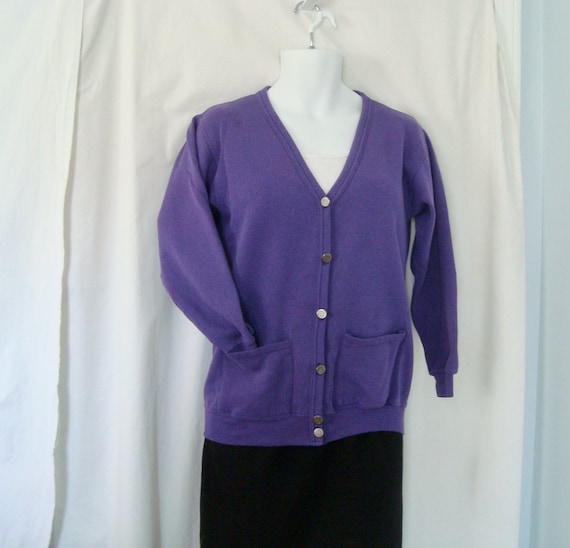 Vintage Women's THE SWEATSHIRT COMPANY Purple Car… - image 1