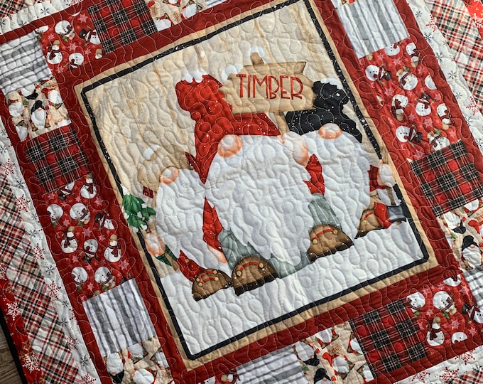 Gnome for the Holidays Quilted Blanket NCU0DV190 main image 1
