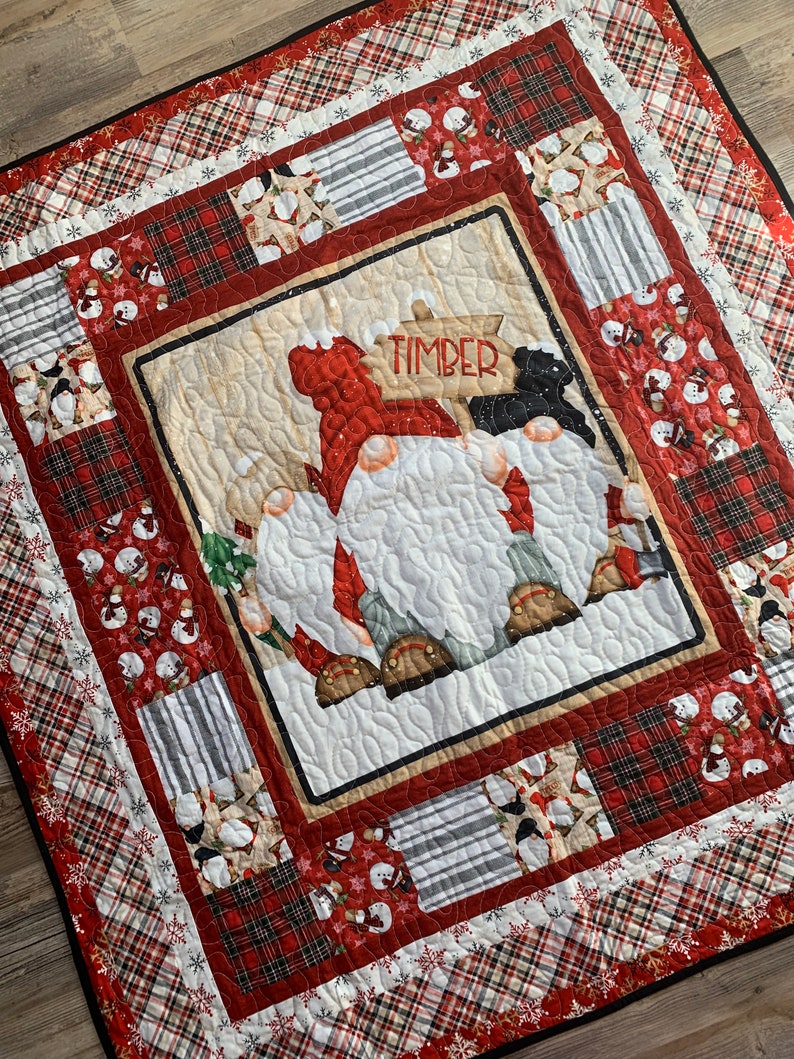 Gnome Sweet Gnome Christmas Quilted Blanket NCU0DV191 main image 1