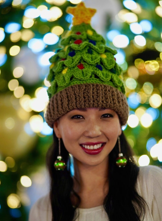 Christmas Tree Beanie With Tag Holiday 
