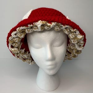 Tik tok hat, mushroom hat Kidcore handmade witch hat Twisted hat, Fairy witch, Cosplay, Knit Witch hat, Crochet Bucket hat, Mushroom beanie