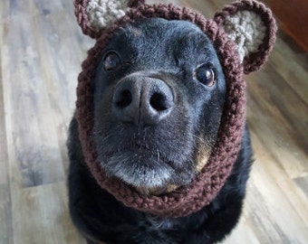 PATTERN ONLY! Crochet Doggie Snood Pattern, Dog Snood, Animal Snood, Large dog hat, Large dog costume, Halloween pet costume