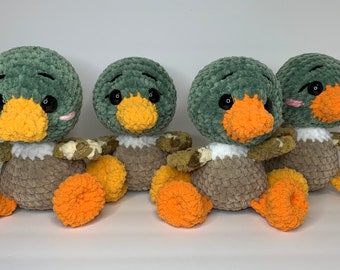 Mallard duck nursery outdoor woodland themed items gifts baby shower birthday bird lover nature watcher animal stuffie duck plushie knit