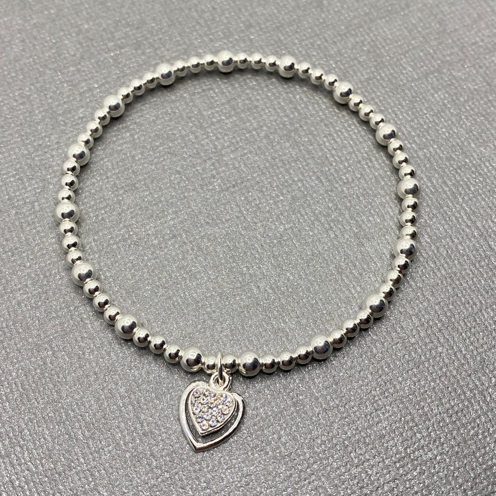 Sterling Silver Beaded Bracelet Silver Bracelet With Charms - Etsy UK