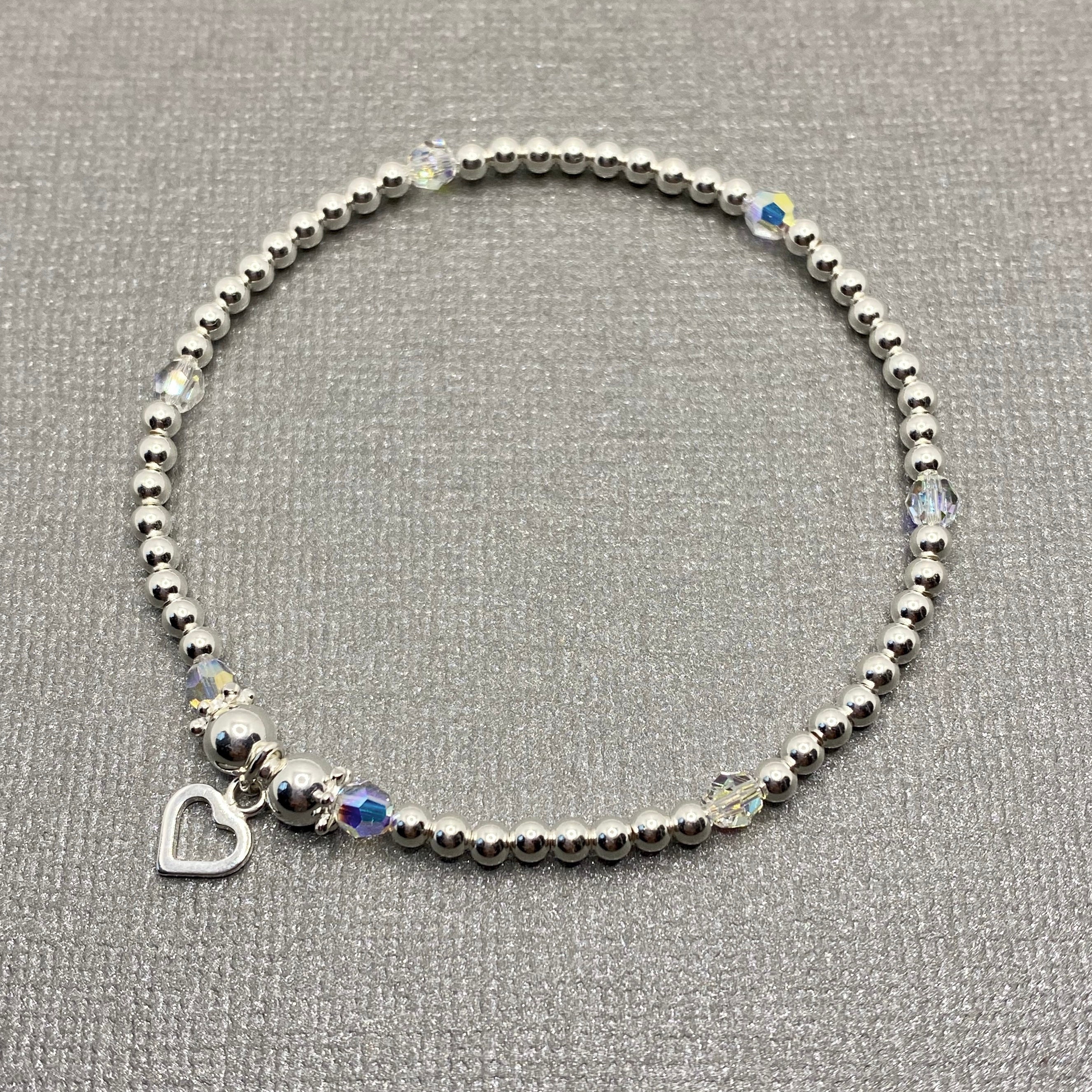 Sterling Silver Beaded Bracelet Set Stretch Beaded Stacking Etsy