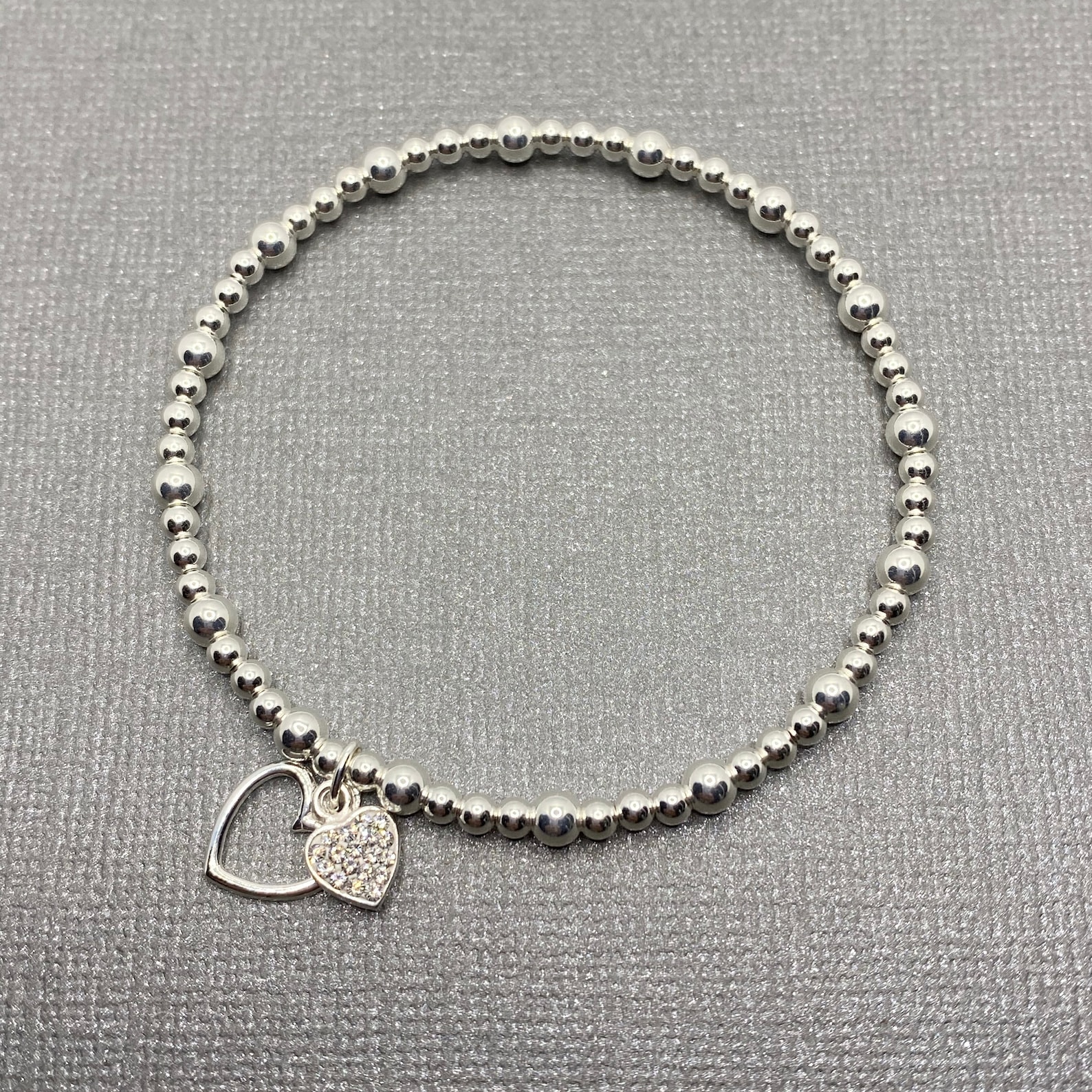 Sterling Silver Beaded Bracelet Silver Bracelet With Charms Etsy UK