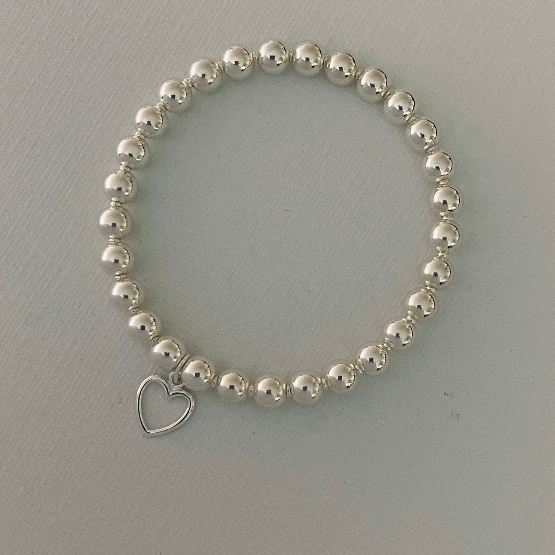 Jewelry | 925 Sterling Silver Chunky Heart Bracelet Dangle Heart Link