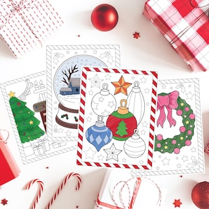 Kids Christmas Coloring Pages, Christmas Printable, Christmas Activity, 20 Printable Coloring Pages, Holiday Coloring, Digital Download