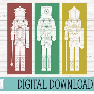 Cascanueces SVG / Diseño de Cascanueces SVG para Cricut y Silhouette / Archivo de corte de Cascanueces navideño / Descarga digital navideña
