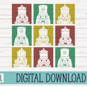 Cascanueces SVG / Diseño de Cascanueces SVG para Cricut y Silhouette / Archivo de corte de Cascanueces navideño / Descarga digital navideña