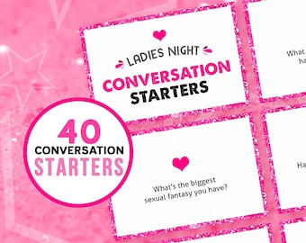 Ladies Night Conversation Starters | Conversation topics | Bachelorette Games for friends | Girls Night Games | Includes free bingo