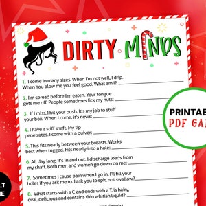 Christmas Ladies Night Dirty Minds | Friendsmas Party | Xmas Printable Games for Adults | Trivia Game