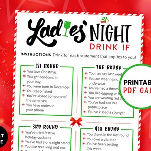 Christmas Ladies Night Drink If | Friendsmas Drinking Games for adults | Dirty Printable Girls Night | Holiday Party