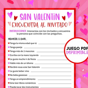 Juegos de San Valentin - Encuentra al invitado | Actividades Imprimibles en español | Spanish Valentines Day Games for adults