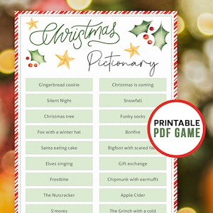 Fun Christmas Games Pictionary Party Printable Game for - Etsy