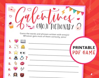 Galentines Day Emoji Pictionary | Valentines Party Games | Ladies Night Printable Activity | Digital Download