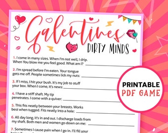 Galentines Dirty Minds | Valentines Day Party | Printable Games for Adults | Trivia Game