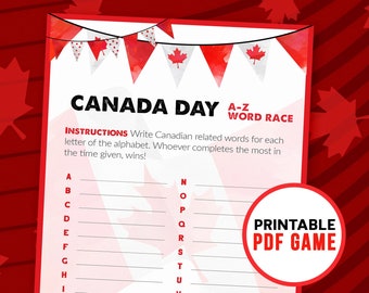 Canada Day Games - AZ Word Race | 1st of July Games for Kids | Family Games | Office Party