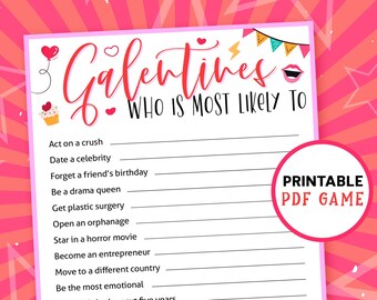 Galentines Day Who is most likely to | Valentines Party | Printable Games for adults & teens | Games for groups