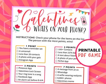 Galentines Whats on your phone | Valentines Day | Printable Party Games for adults | Scavenger Hunt