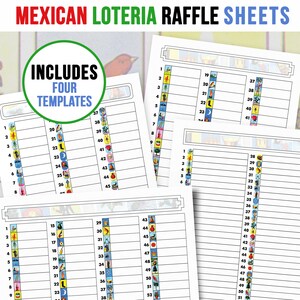 Páginas para Rifa de Loteria | Mexican Loteria Raffle Sheet | Print at home