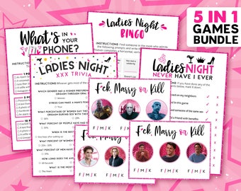 Ladies Night Games Pack | Girls Night Games Bundle | Bachelorette Games | Printable Games for Adults | Hen Party Games