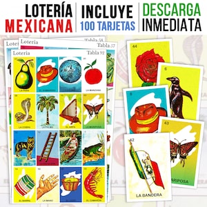 100 Mexican Loteria Cards to print at home | Loteria Mexicana imprimible | Hispanic Heritage Month Activity | Latino Heritage