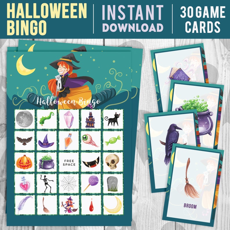 11 Halloween Games Witch Themed Party Games Bundle Etsy