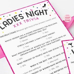 Dirty Adult Trivia Fun Ladies Night Games XXX Trivia - Etsy