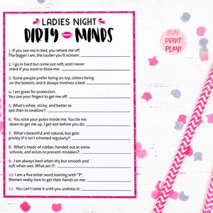 Dirty Minds Game Naughty Bachelorette Fun Ladies Night - Etsy