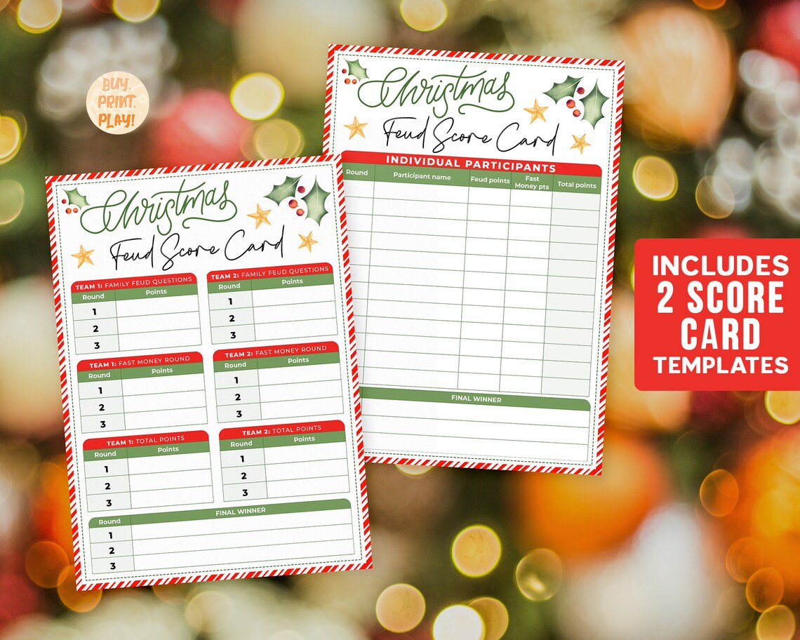 Printable Christmas Games Family Feud Christmas Party Office - Etsy