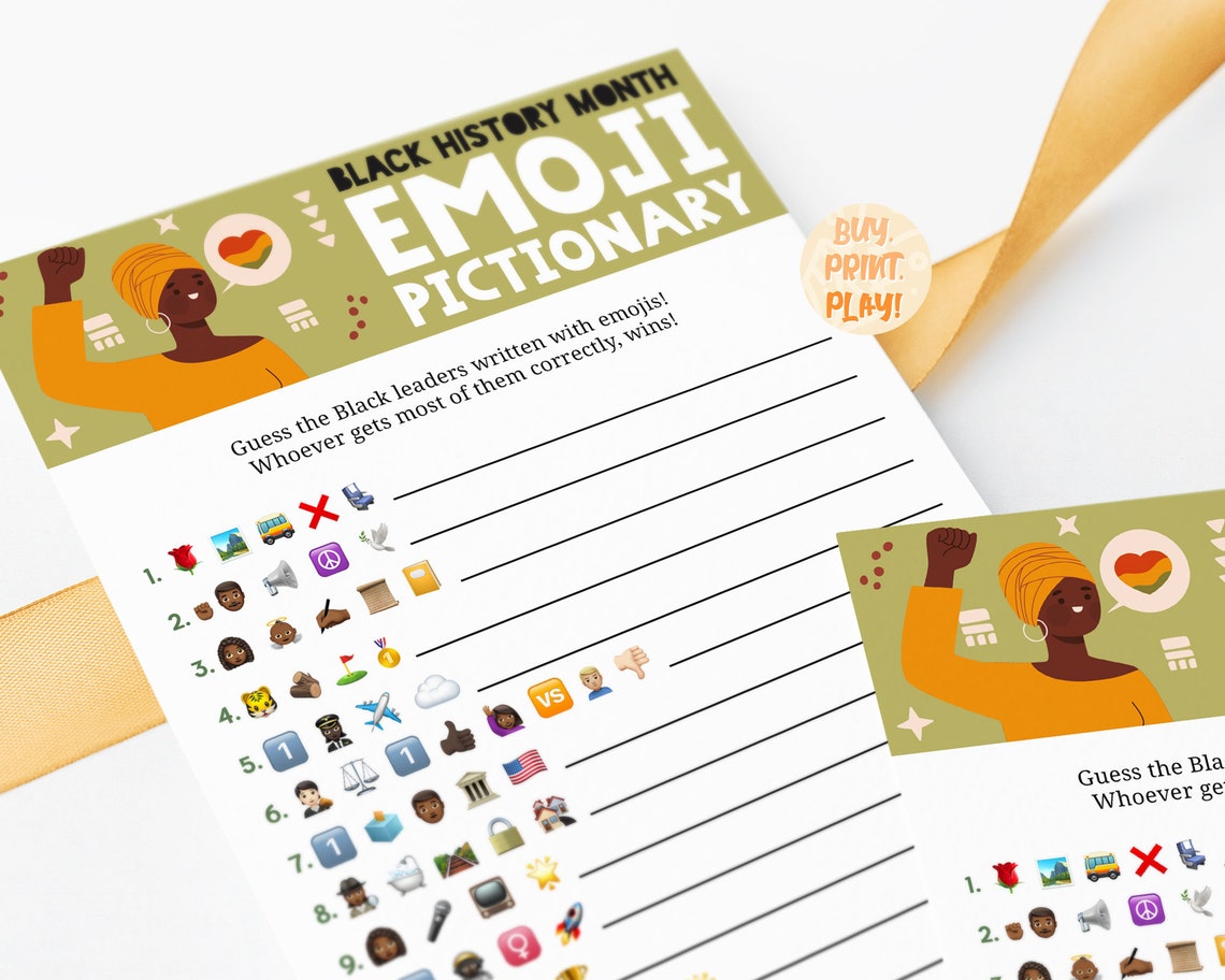 Black History Month Emoji Pictionary Black Leaders Emoji Etsy UK