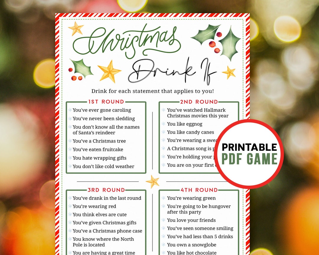 Fun Christmas Party Drink If Game Drinking Games for Adults - Etsy