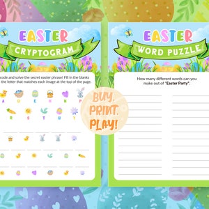 Printable Easter Games Pack Fun Printable Bundle for Kids - Etsy
