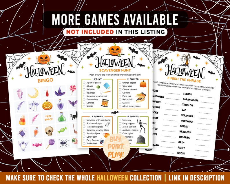 Halloween Games Never Have I Ever Ever or Never Trivia Spooky Party Printables Digital Download image 8