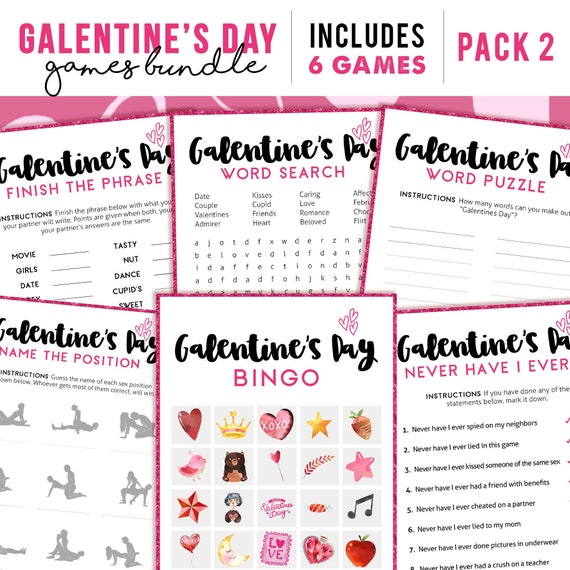 6 Galentines Day Games Printable Games for Girls Night Party | Etsy