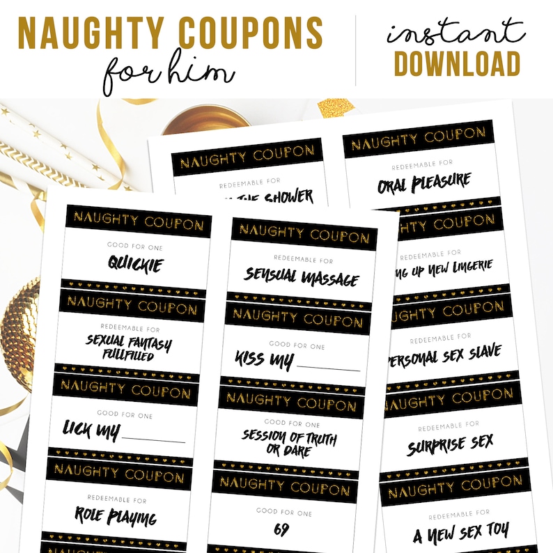 Naughty Sex Coupons For Him Coupon Booklet Print At Home Etsy 