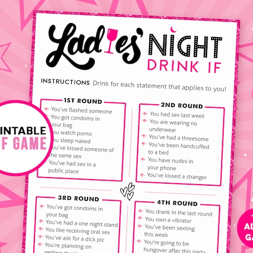 drink if game ladies night games girls night out fun etsy canada