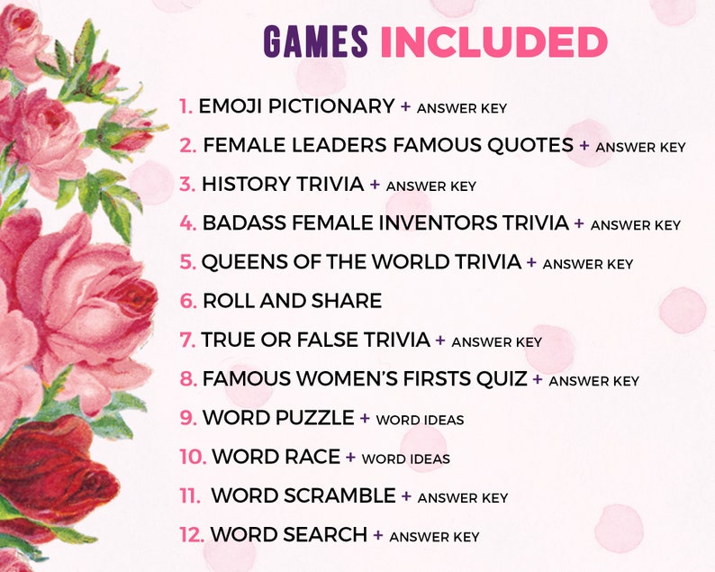 International Women's Day Activity Games Pack Womens Etsy