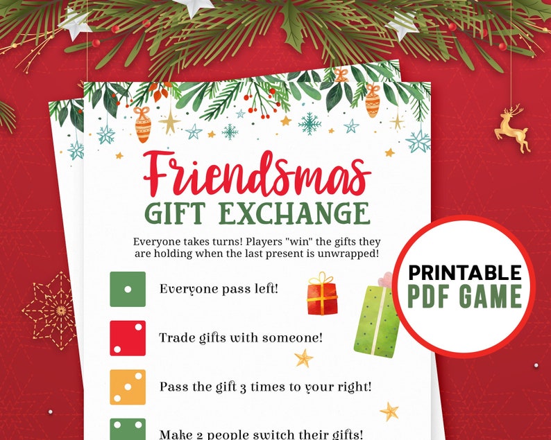 Friendsmas Gift Exchange Dice Game Christmas Party Games for - Etsy