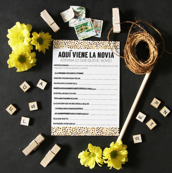 Aqui Viene La Novia Adivina Lo Que Dijo El Novio Despedida De Etsy