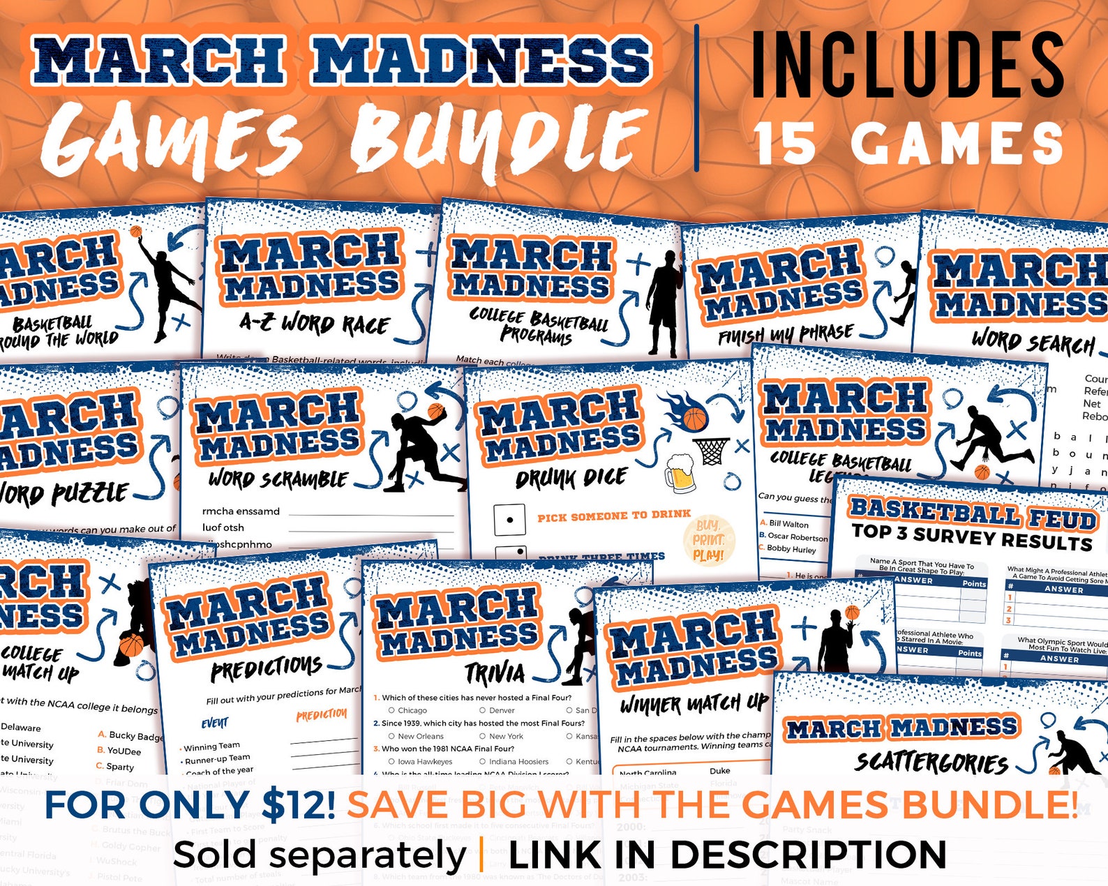 March Madness Trivia 2022 NCAA College Basketball Legends Etsy