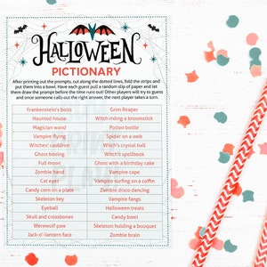 Halloween Party Pictionary Printable Game for Kids &amp; Adults 30 Spooky ...