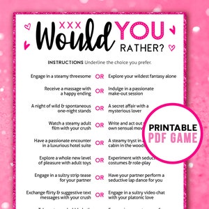 Ladies Night Would You Rather Dirty This or That Party Game Girls
