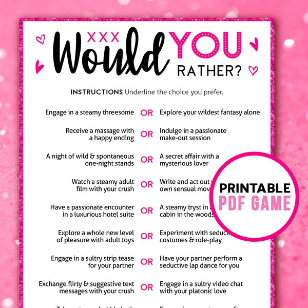 Dirty Would You Rather Etsy